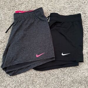 Nike Women’s Athletic Short in Black and Charcoal with Pink Accent